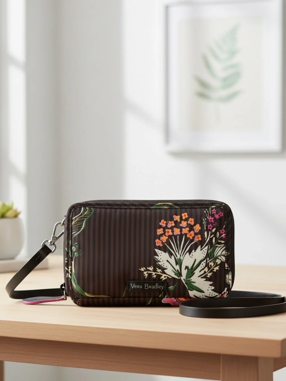 Vera Bradley Midtown RFID All-In-One Crossbody Bag - Airy Floral Striped